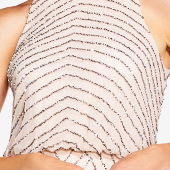 COPY - Adrianna Papell Art Deco Halter Neckline in Aurora Pink - Picture 9 of 9